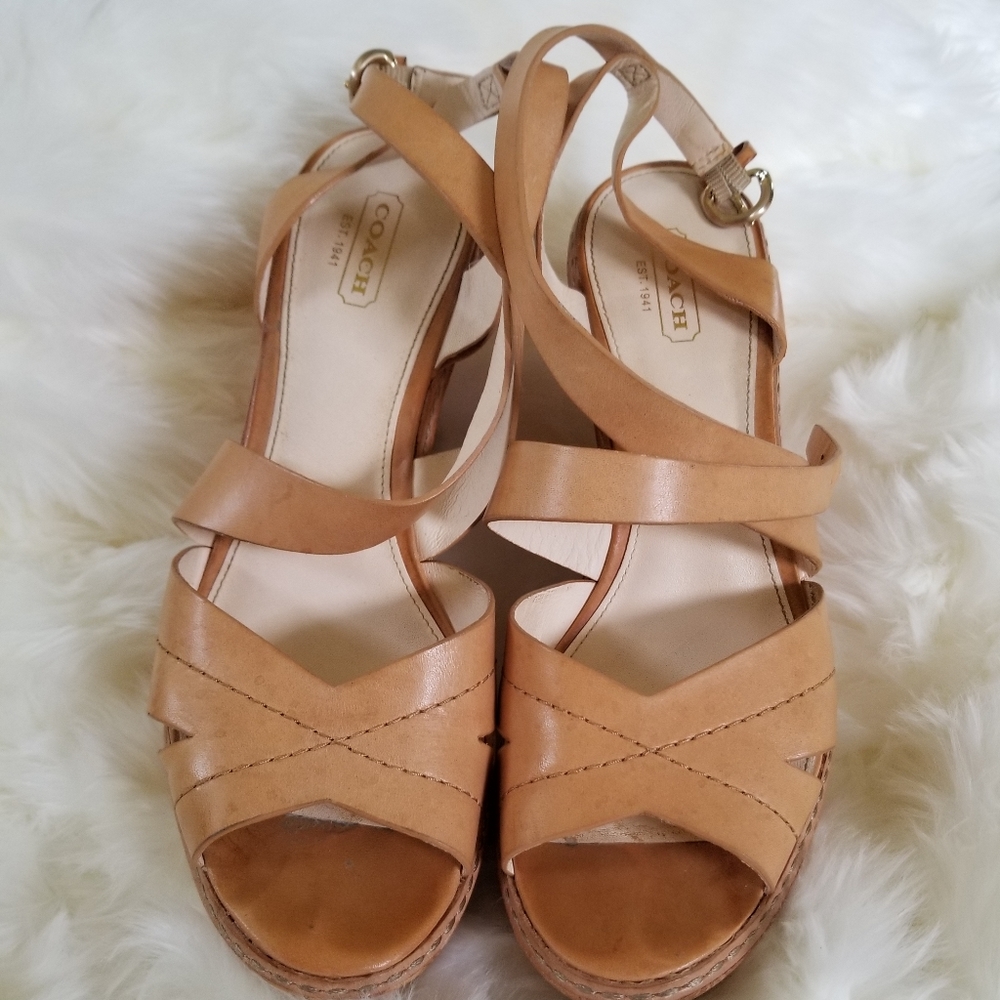 Coach Wedge ankle wrap sandals
